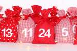 Mobile Preview: Adventskalender Säckchen aus Stoff rot weiß